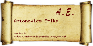 Antonovics Erika névjegykártya